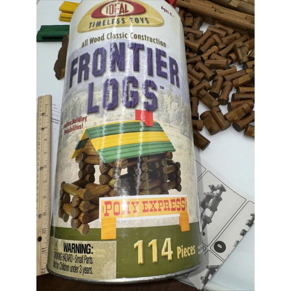 Frontier Logs Pony Express 114 Piece Set‎ By Ideal Timeless Toys Complete